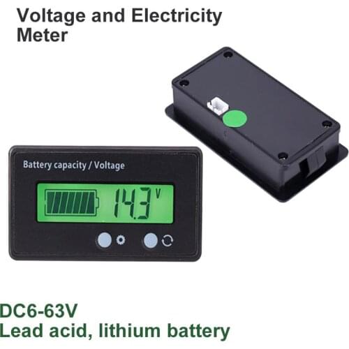 2020 New 8-70V LCD Acid Lead Lithium Battery Capacity Indicator Voltmeter Voltage Tester Dual IC Integrated Circuit Control