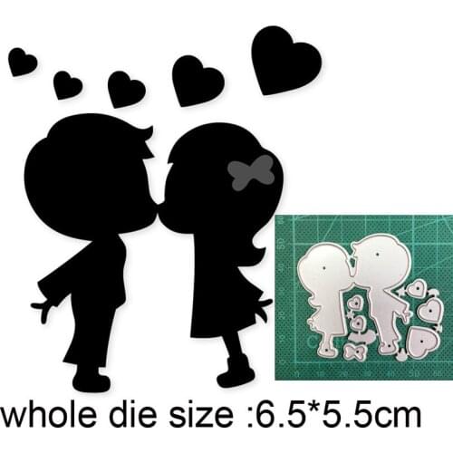 2021 metal cutting dies cut die mold couple lovers hearts decoration Scrapbook paper craft knife mould blade punch stencils dies