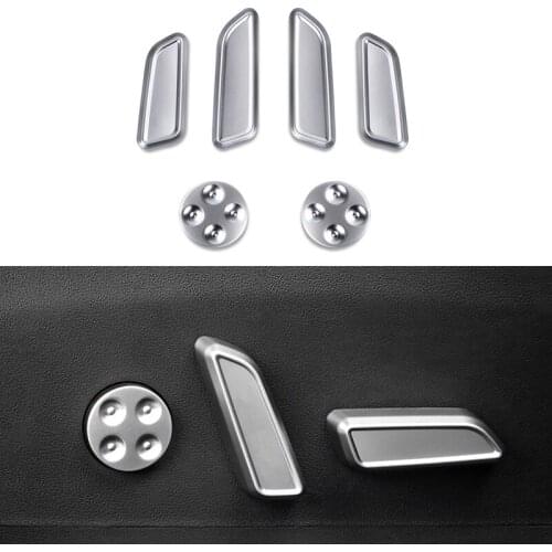 6pcs Zinc Alloy Car Seat Button Adjuster Cover Sticker Interior Decorative Frame for Tesal Model 3 Car Accessories