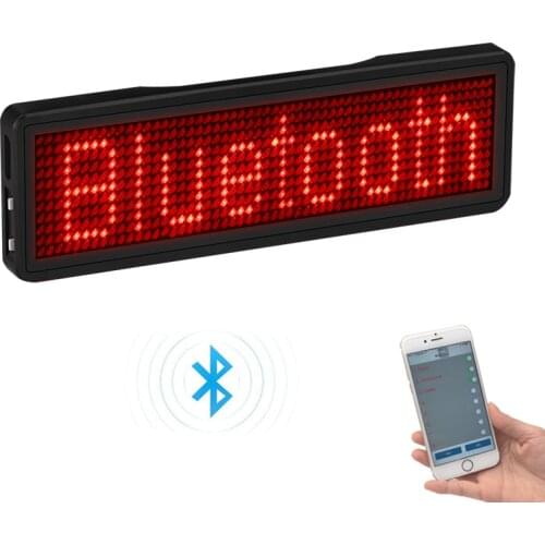 Bluetooth LED Badge Rechargeable Led Name Tag 11*55 wide LED trademark with magnet and pin for party event meeting