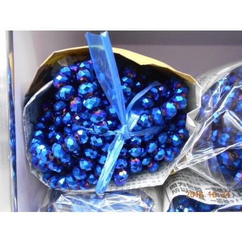 Beads Crystal Glass Beads Rondelle Dark Blue Faceted 4mm Dia,Approx 444Pcs