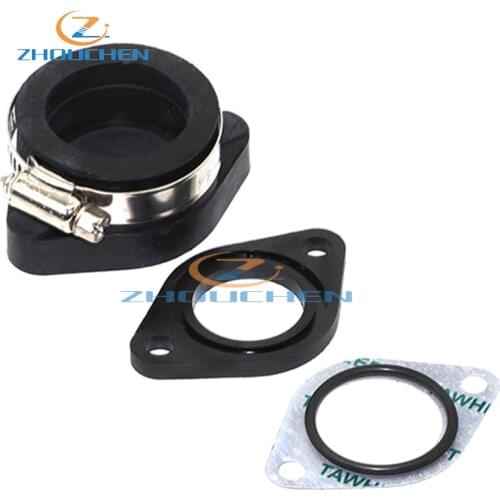 Carb Intake Adapter Manifold Pipe Flange + Gasket For Mikuni VM24 Keihin PE24 26 28 OKO Carburetor Pit Dirt Bike Motorcycle