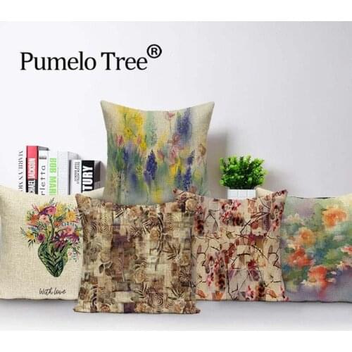 Flowers Pillow Cover Pillows Decor Home Decorative Plant on The Sofa Cushion Cover Throw Print Cover 45-45cm Pillow In The Car