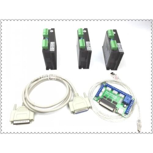 CNC Router 3 Axis Kit,2DM542 3 Axis 4.5A Driver Stepper Motor Controller Sub replace 2M542 kit for mach3 5 axis breakout board