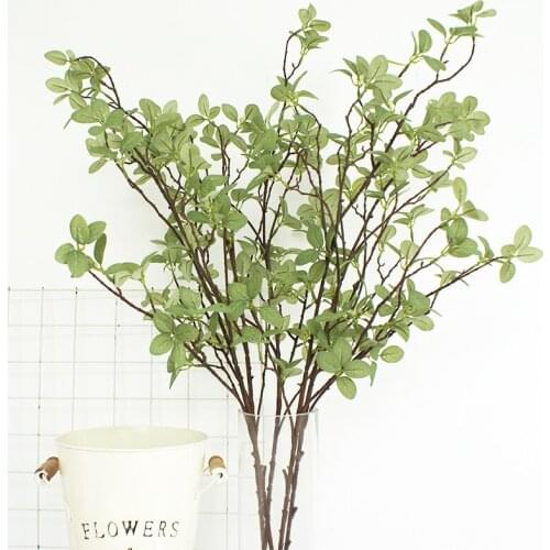 Artificial Plants Eucalyptus Green Leaf Plastic Plant for Home Party Decor Tropical Plant Leaves Fake Flower Garden Decoration