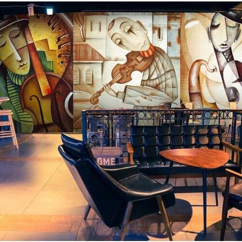 Custom mural 3D custom abstract graffiti painting personality music cafe bar living rooms waterproof mural wallpaper