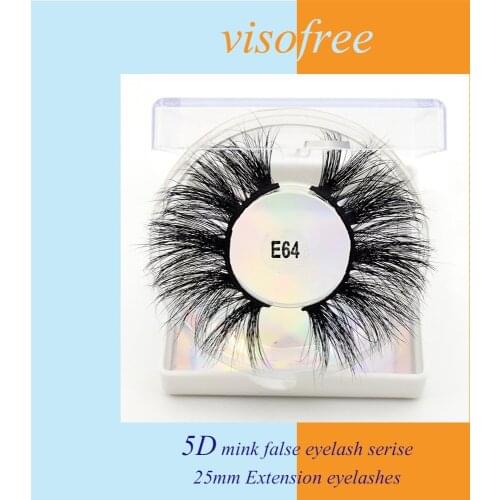 Visofree 5D natural false eyelashes 25mm lashes makeup mink lashes eyelash extension mink eyelashes lash boxes packaging E64
