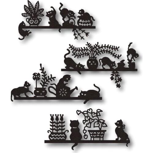 2021 New Creative Naughty Cat Metal Cutting Die Decoration Background Scrapbook Greeting Card Crafts Blade Punching Template