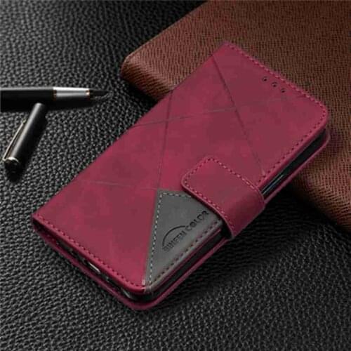 New Business Phone Holster For Redmi 7 7A 8 8A Note 8T 9 Pro K30s 10X Xiaomi 10T Poco M3 X3 Nfc Stripe Wallet Rhombus Case Cover