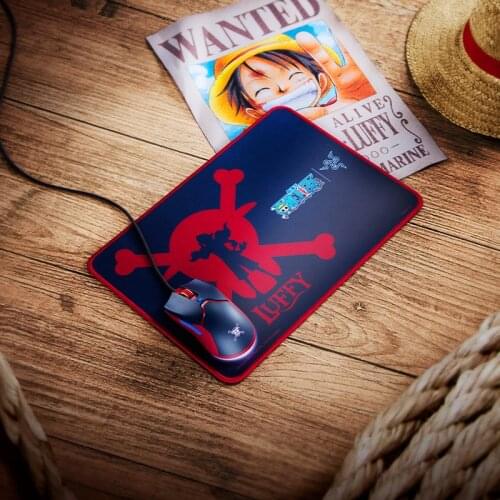 Orignal New Razer One Piece Pirates Luffy gaming Mouse Mouse pad set Chaoma RGB wired game Mouse for boy