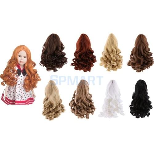 8 Colors Fantasy Middle Parting Wavy Curly Hair Wig for 18inch Dolls Hairpiece DIY Making Supplies Accessory