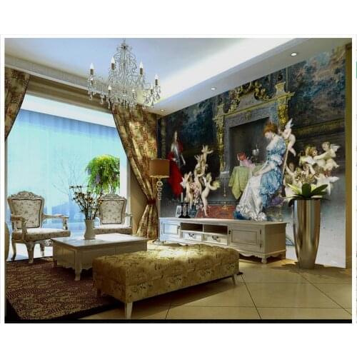 Custom photo wallpaper 3D wall murals wallpaper angel descends the royal palace oil painting mural tv backdrop wall papers decor