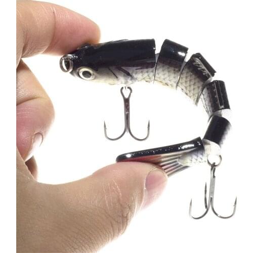3D Eyes Lifelike Fishing Lure 6 Jointed Sections Swimbait Hard Bait 10cm With Treble Hooks Isca Artificial Lures Fishing Tackle