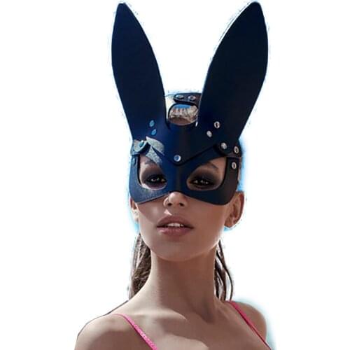 Sexy Leather Rabbit Mask Bdsm Fetish Half Eyes Cosplay Face Adult Exotic Props Halloween Masquerade Party Masks For Women
