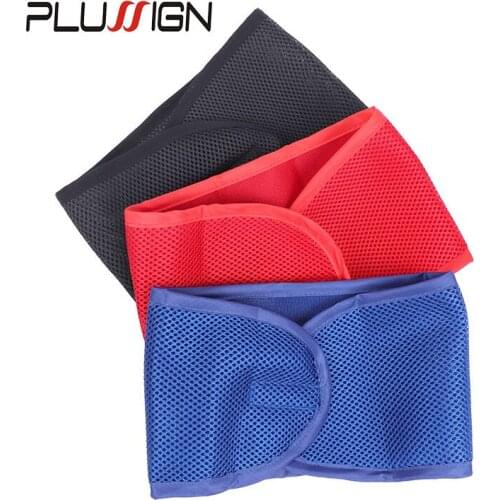 Plussign Mesh Wrap Big Hole Breathable Adjustable Stretch Towel With Magic Tape Wig Headband Edges Hair Wrap Wig Grip Band 5Pcs