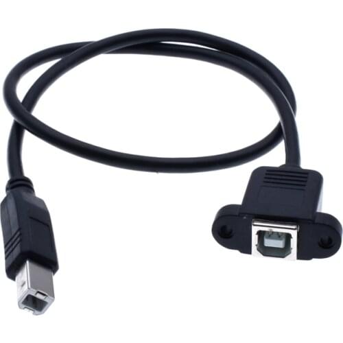 USB 2.0 Type B Male to Female M/F EXTENSION Data Cable Panel Mount For Printer Cable with Screw hole 30CM 50CM 100CM