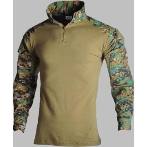 Military Uniform Mens Tactical Shirt Camouflage Training Quick-drying Top Jungle Field Gun Paintball Special Forces Clothing