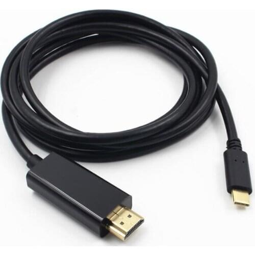 1.8M High Speed Type C USB-C Male to HDMI Male Ultra HD 4K 1080P Adapter Cable Plug and Play Cord for Huawei Macbook Samsung