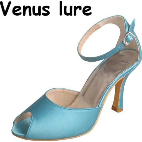 23 Colors Womens Mary Jane Style Wedding Shoes Sandals Aqua Blue Size 6