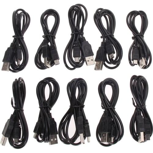 10 pcs USB Charging Cable Wireless Gamepad Charger Data Cable For PS3 Controller Connect Computer Play charging 1m