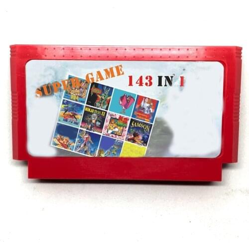 143 In 1 60 pins 8 bit Game card with game Fantasy 1 2 3/Bros123/Contra/Little Samson/Tetris1 2/Star War/Turtles1