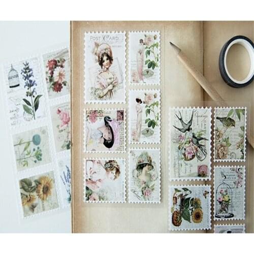 20packs/lot vintage Pocket Stamp sticker decorat diy diary scrapbooking sticker childrens favorite stationery gift