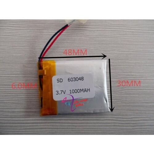 3.7V MP3 MP4 GPS 603048 603048 polymer lithium battery wireless telephone 1000MAH