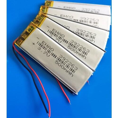 5 pcs 3.7V 500mAh 392263 lipo polymer lithium Rechargeable lion battery for MP3 GPS DVD bluetooth recorder headset e-book camera