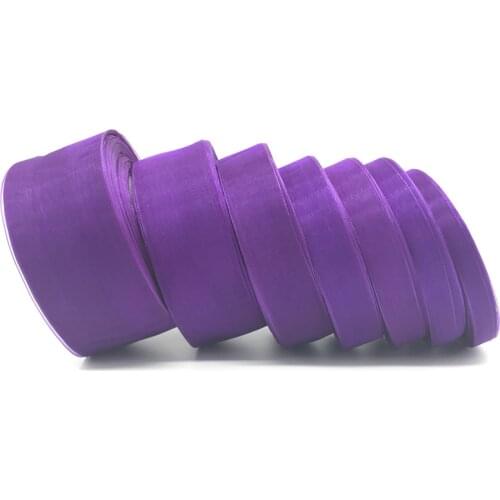 50yards 10mm-50mm Purple Organza Ribbon Gift Wrapping Bow Wedding Decoration DIY Christmas Ribbons