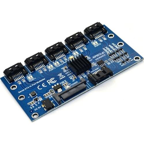 SATA 1 To 5 Hard Drive Disk Adapter PC Motherboard Sata Expansion Board Card Adapter Card For Computer Accessories