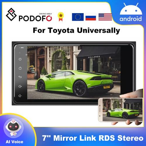 Podofo 2.5D Touch Screen Car Radio Android 2din Car Multimedia Player Universal auto Stereo GPS/Wifi/FM/Mirrorlink/USB/Bluetooth