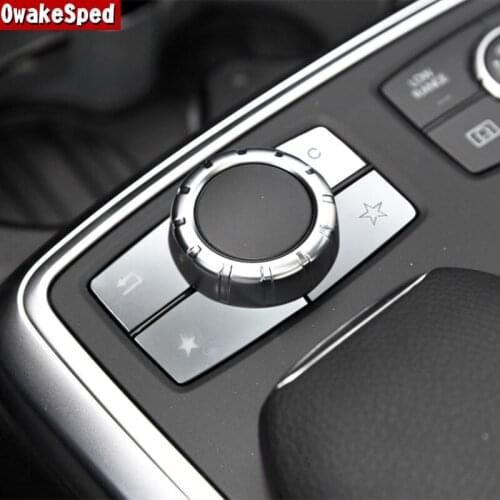 Car Styling Central Multimedia Buttons Sequins Decoration Cover Trim For Mercedes Benz ML GL W166 X166 2012-2015 Interior