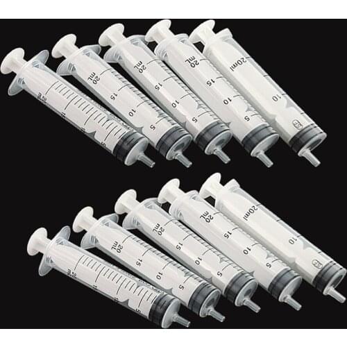 10pcs Big Disposable Syringe 20ml Plastic Sterile Syringe Nutritional Measurement Medical Health Tool (without needle)
