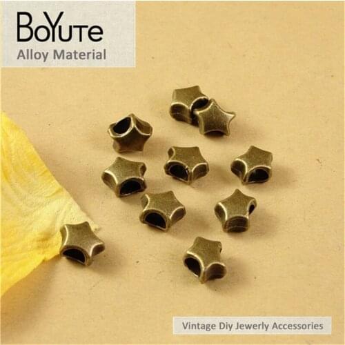 BoYuTe (50 Pieces/Lot) 10MM Vintage Bronze Metal Pentagram Beads Jewelry Findings Fit Diy Jewelry Making Charms
