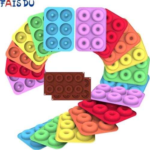 DIY Donut Mold Silicone Non-stick Baking Chocolate Cake Dessert Decorating Tools Pan Reusable Donuts Maker Dessert Making Tool