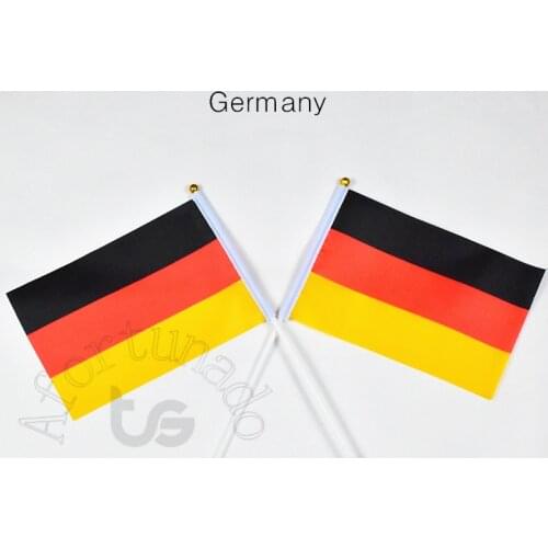 Germany 14*21 cm 10pieces Deutschland Banner Hand waving Flag National Flag for meet,Parade,party.Hanging,dec