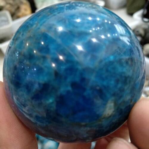 BLUE APATITE Crystal Sphere Ball w/ Stand - Madagascar - 60mm
