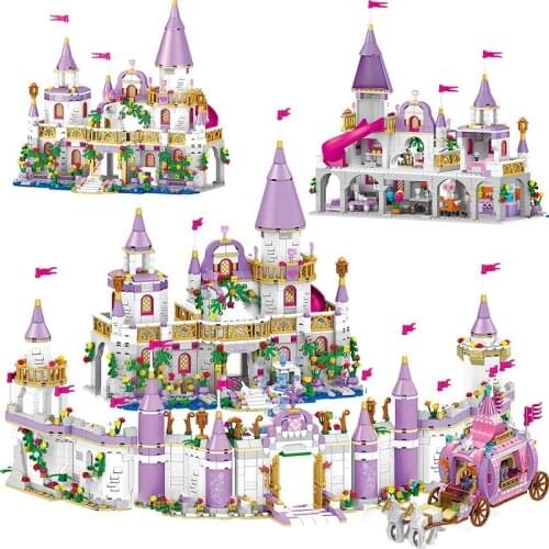 Princess Series Castle Building Blocks Magical Ice Castle Bricks Girls Friends Educational Toys For Children Kids Christmas Gift