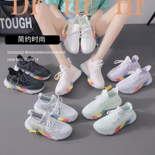 Hot Sale Women Sneakers Spring Summer Girl Rainbow Popcorn Sole Casual Sport Running Shoes Trainers 6 Colors Platform Shoes