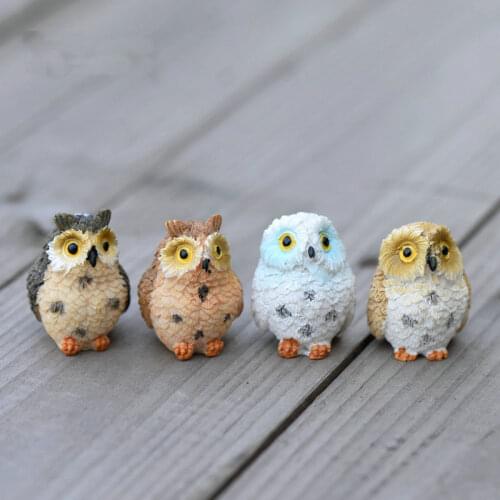 Sale 1 Pcs/lot Mini Bird Of Minerva Small Decoration Owl Fairy Garden Home Decor DIY Miniature Animals Miniature Garden