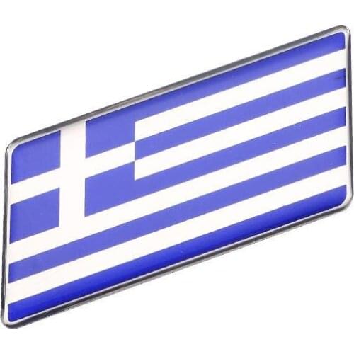 Rectangular Styling GREECE National Emblem Flags Car Stickers 63X30mm