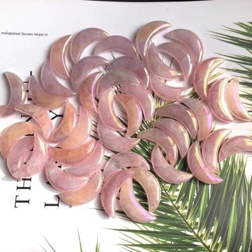 Natural aura rose quartz moon crystal restoration gem collection
