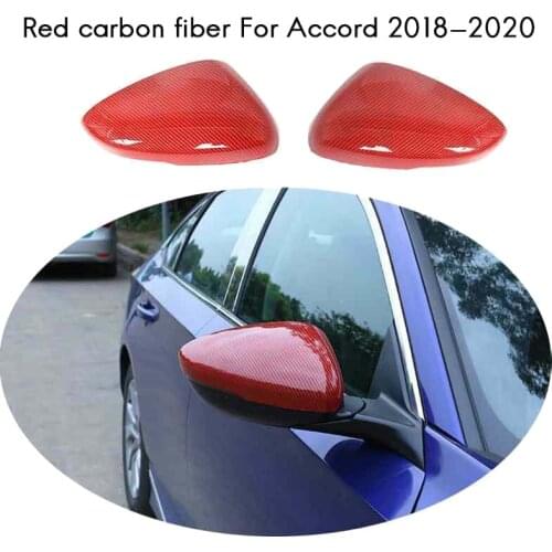 NEW-for Honda Accord 2018-2020 Red Carbon Fiber Rear View Mirror Cover-Side Mirror Cover Cap