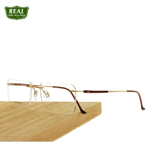 New Design Beta Titanium Eyeglasses Frame Rimless Titanium Optical Frames Men Women Reading Glass Eyewear