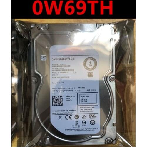 New Original HDD For Dell 1TB 3.5" SATA 128MB 7200RPM For Internal HDD For Enterprise Class HDD For 0W69TH W69TH ST1000NM0033