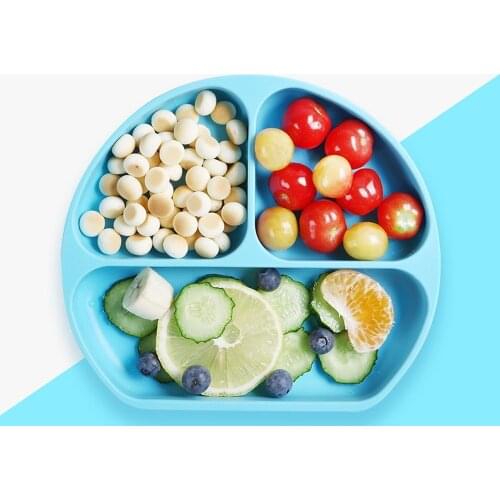 Childrens Dishes Baby Silicone Sucker Bowl Baby Smile Face Plate Tableware Set Smile Face Baby Tableware Set Kids Plate
