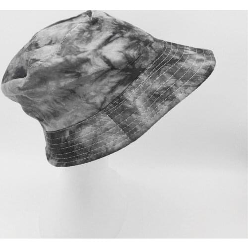 Women Tie Dye Bucket Hat Lady Girls Solid Thin Cotton Tie Dyed Fisherman Hat with Black Lining Female Sun Protect Hats