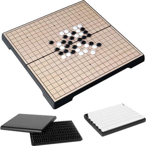 Go Game Set 19x19 Folding Board Game Set Travel Lightweight Weiqi Chinese Chess Old Game Parlor Game Parent-Child Toy