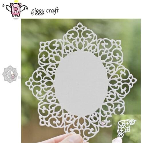 Piggy Craft metal cutting dies cut die mold 4Pcs Love lace oval frame Scrapbook paper craft knife mould blade punch stencils die