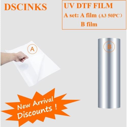 UV DTF Film One Set A & B Film A3 50PC Driect Printing No Need Glue For Pen Mug Bottle Wooden Gift Box